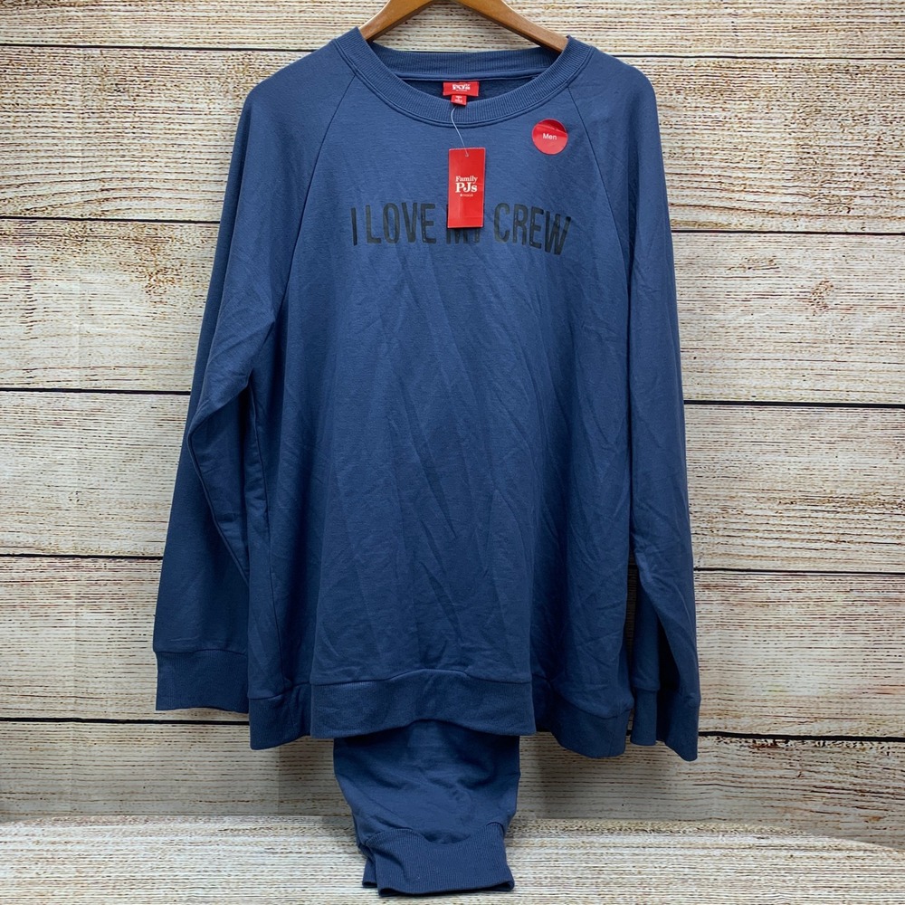 Family‎ PJs Mens Pajama Set [Size Large] "I Love My Crew" Loungewear Sleepwear